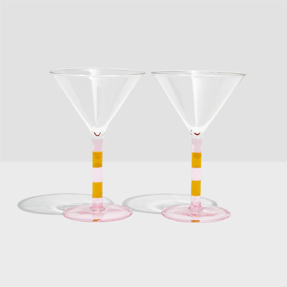Striped Martini Glasses (Set of 2)