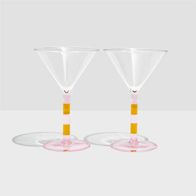 Striped Martini Glasses (Set of 2)