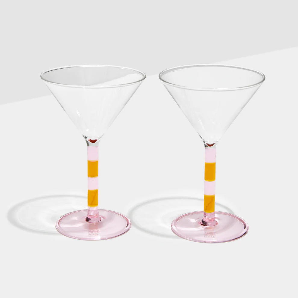 Striped Martini Glasses (Set of 2)