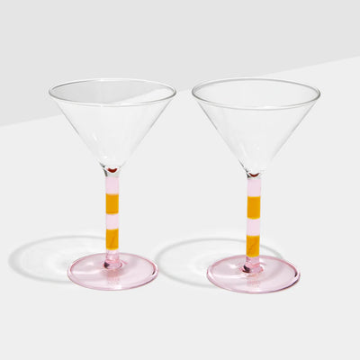 Striped Martini Glasses (Set of 2)
