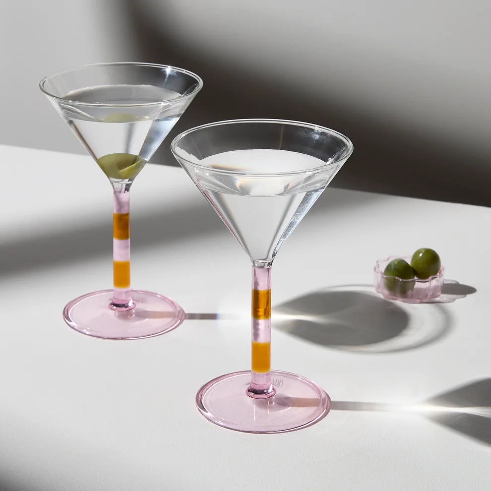 Striped Martini Glasses (Set of 2)