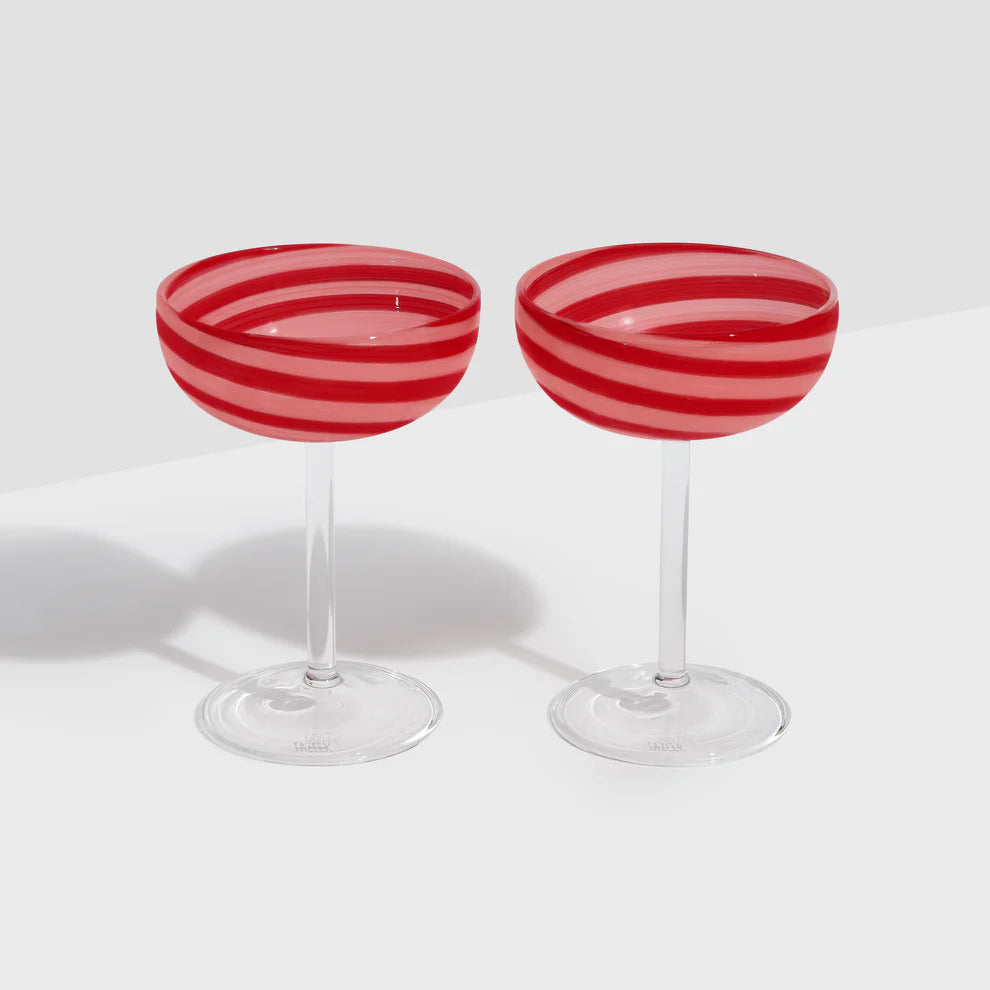 Red/Pink Swirl Coupes