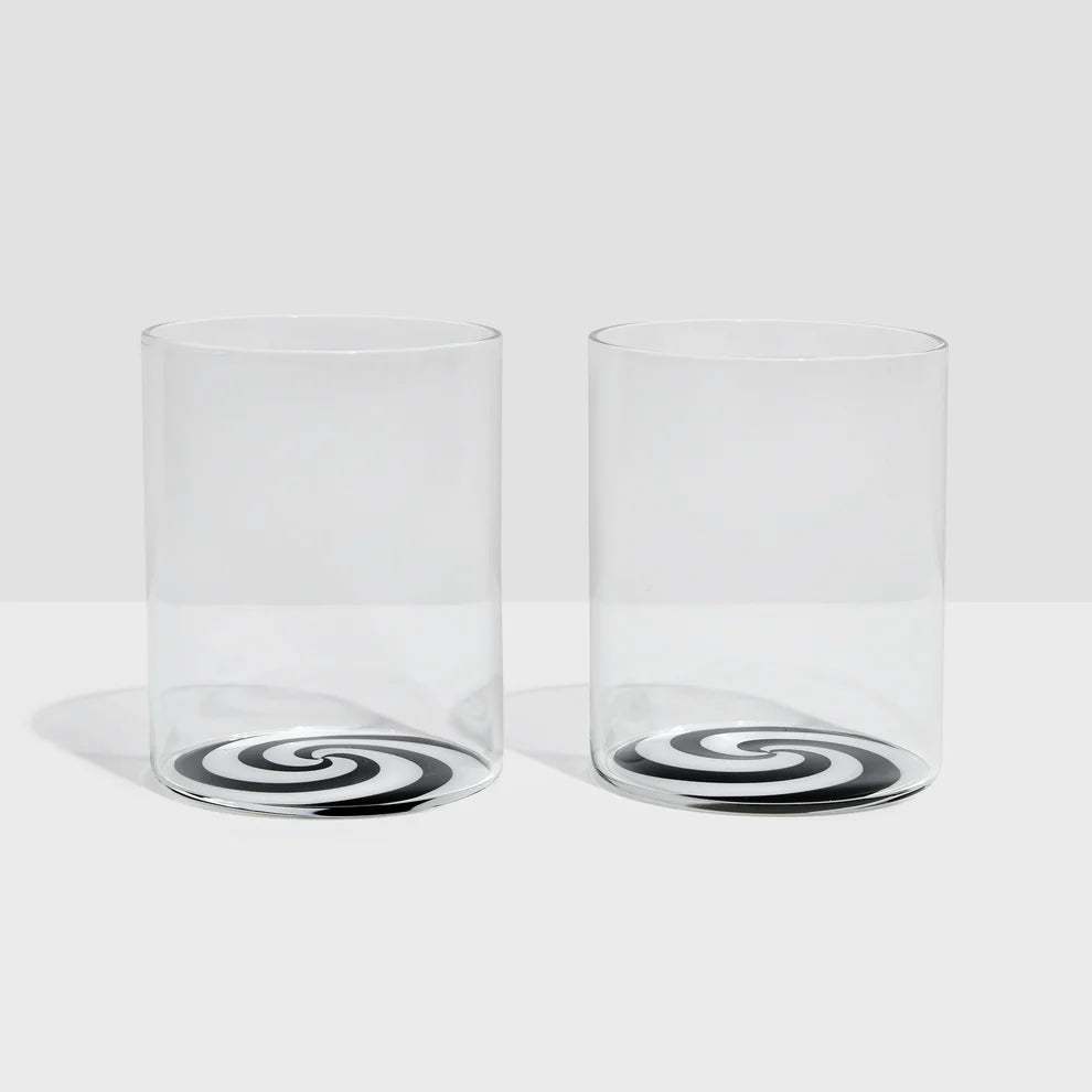 Black/White Swirl Tumblers