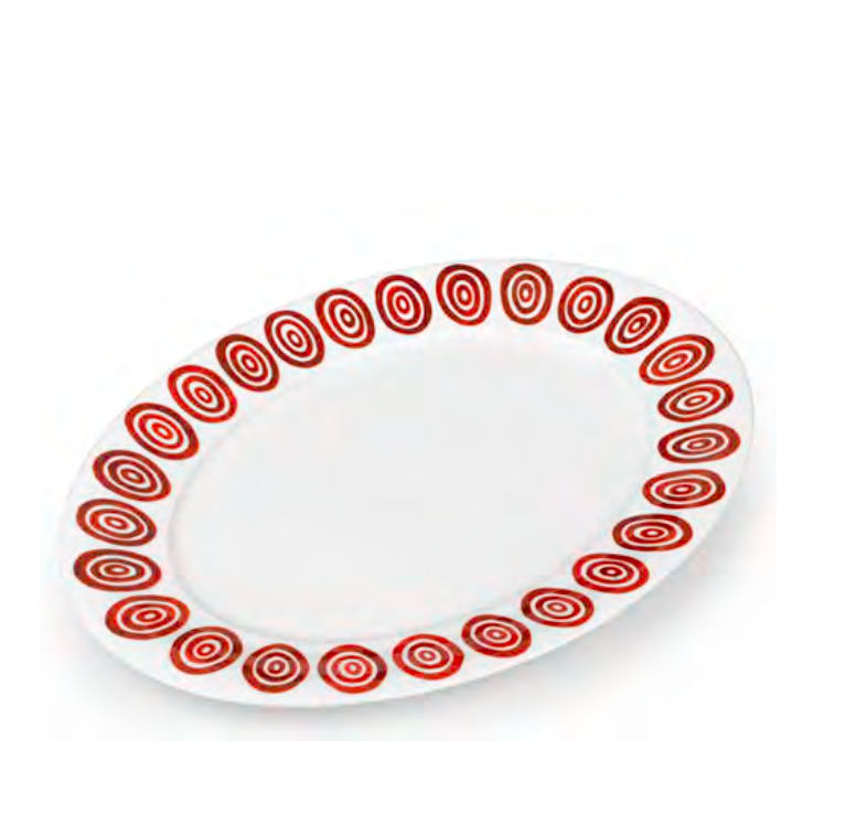 Kyklos Red Oval Platter