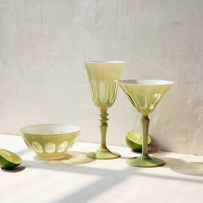 Rialto Wine Glass in Pale Sage