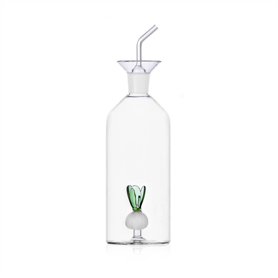 Glass Oil Dispenser with Spring Onion