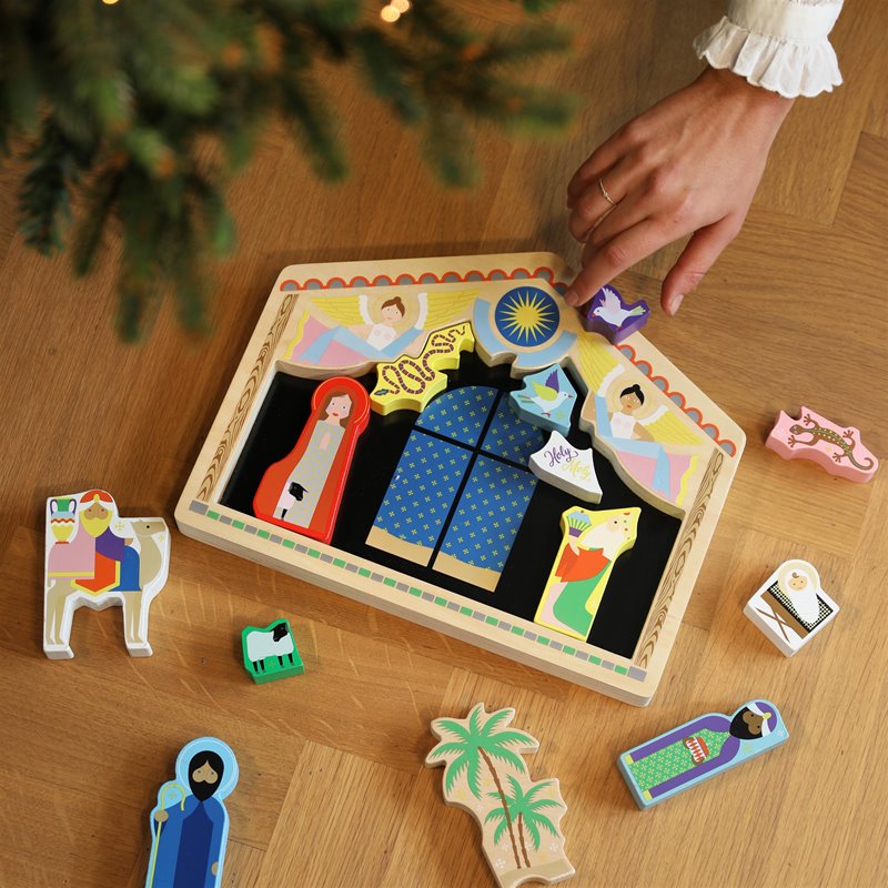 Wooden Nativity Scene