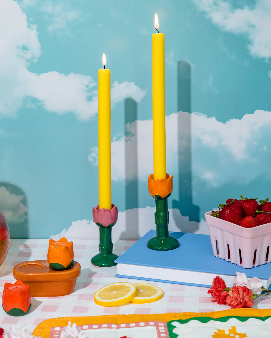 Flower Candle Holder Set