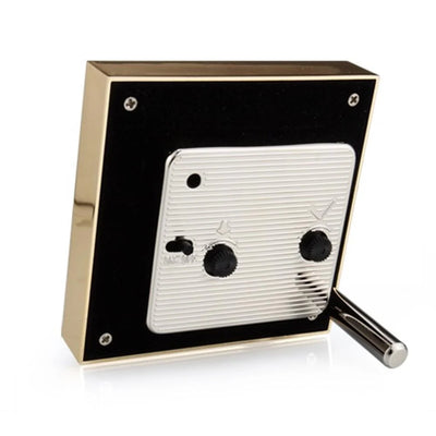 White & Gold Square Clock