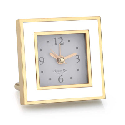 White & Gold Square Clock