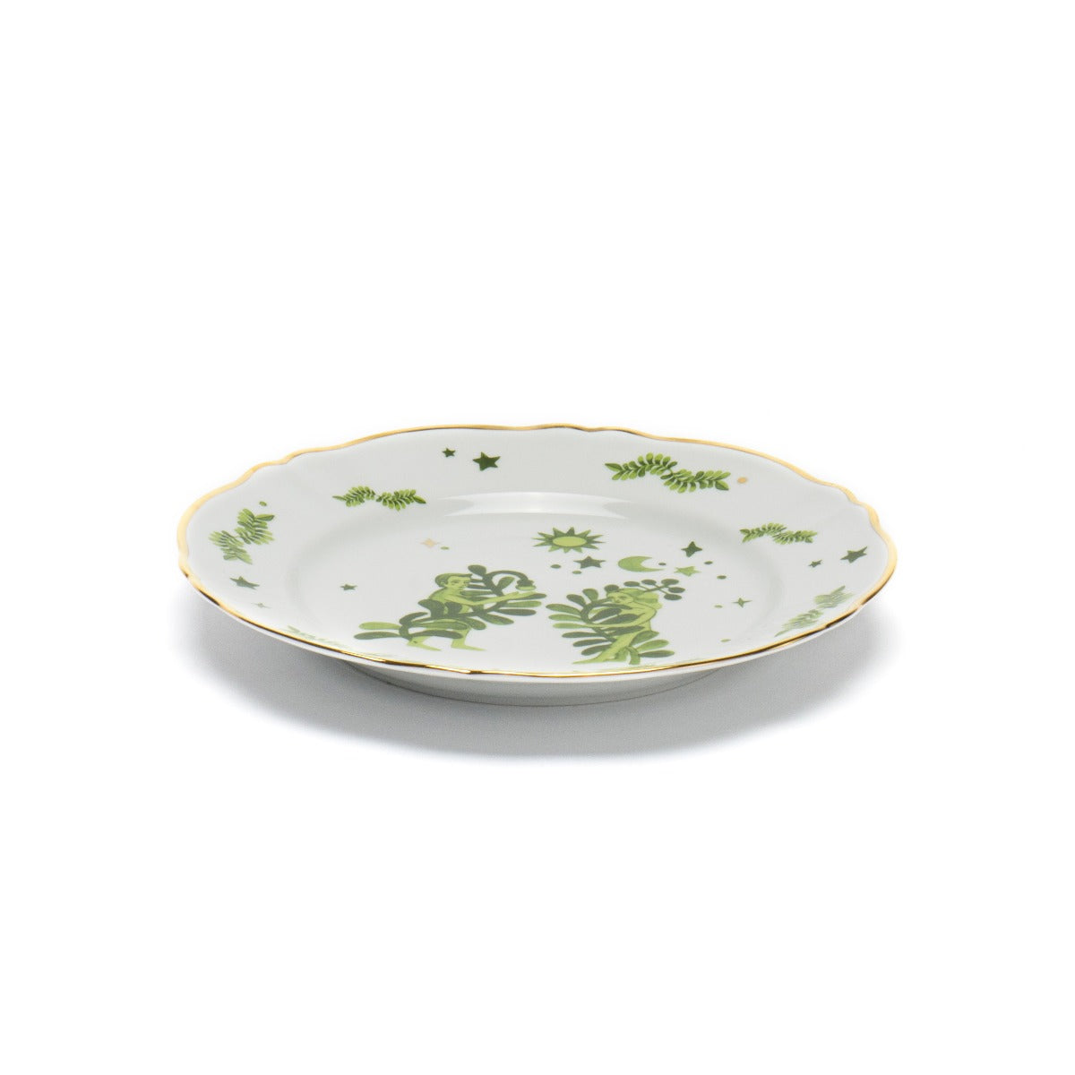 Green Floral Dinner Plate