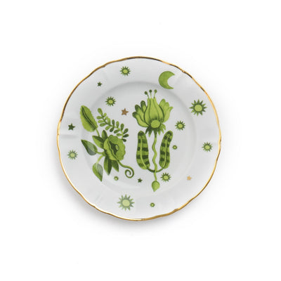 Green Floral Fruit Plate