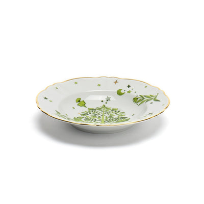 Green Floral Deep Plate