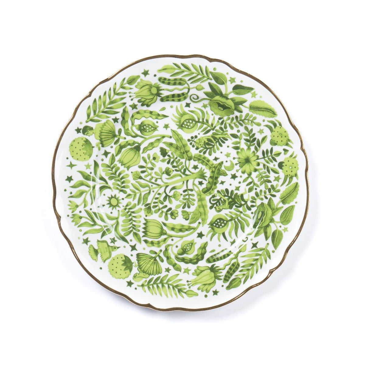 Green Floral Charger