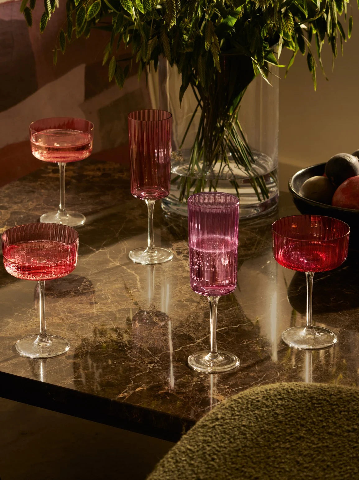 Gems Cocktail Glass in Pink (Set of 4)