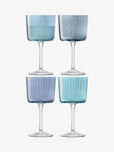 Gems Wine Glasses in Blue (set of 4)