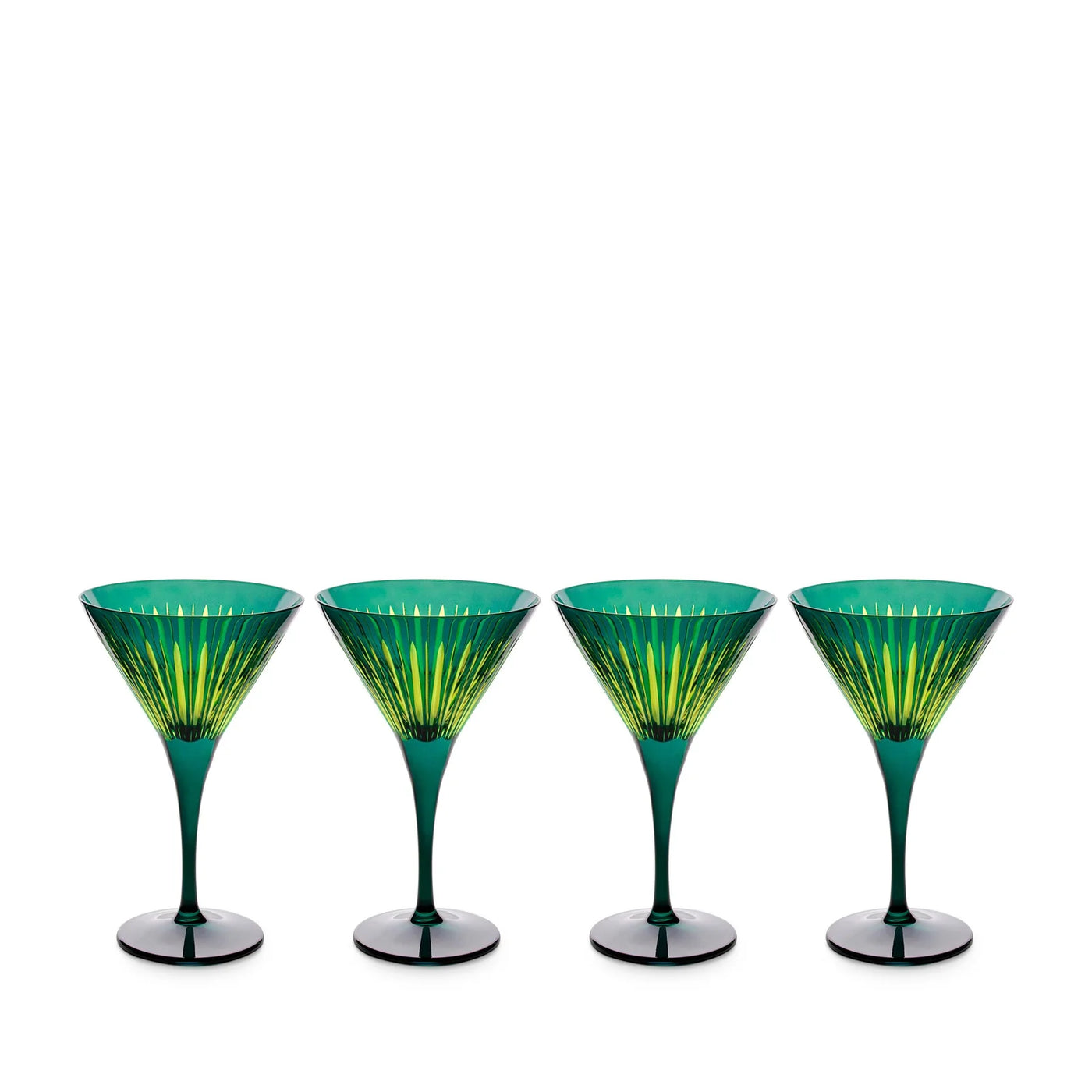 Green Prism Martini Glass