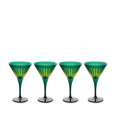 Green Prism Martini Glass