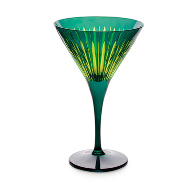 Green Prism Martini Glass