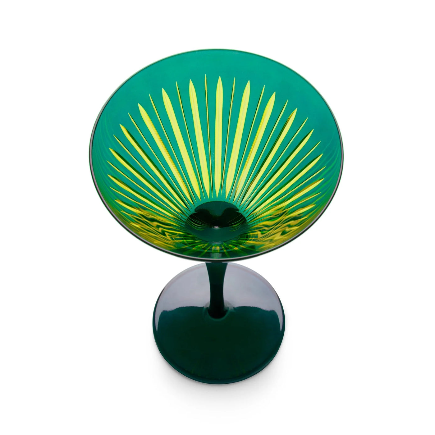 Green Prism Martini Glass