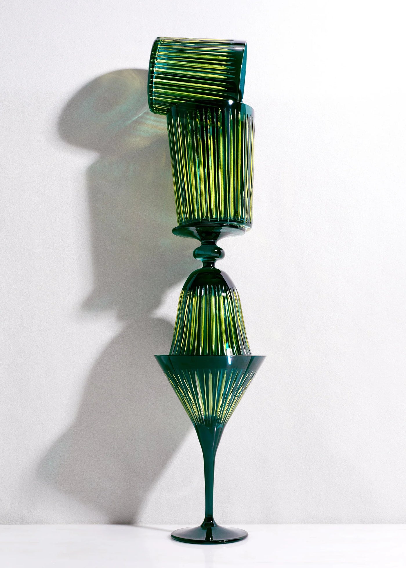 Green Prism Martini Glass