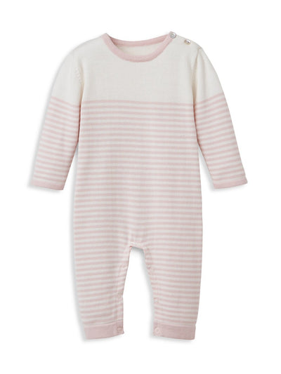 Cotton Knit Striped Baby Jumpsuit
