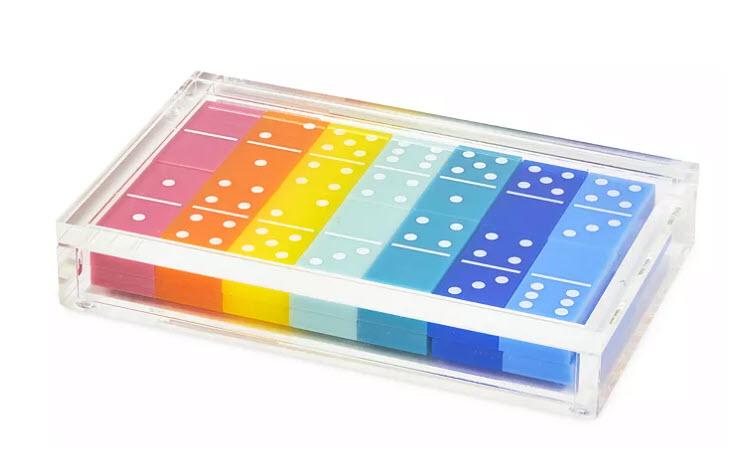 Lucite Multicolor Domino Set