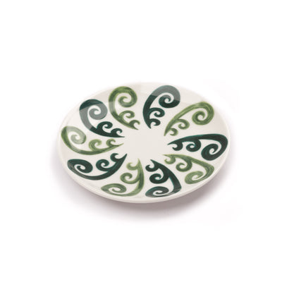 Peacock Dinner Plate in Two Tone Green