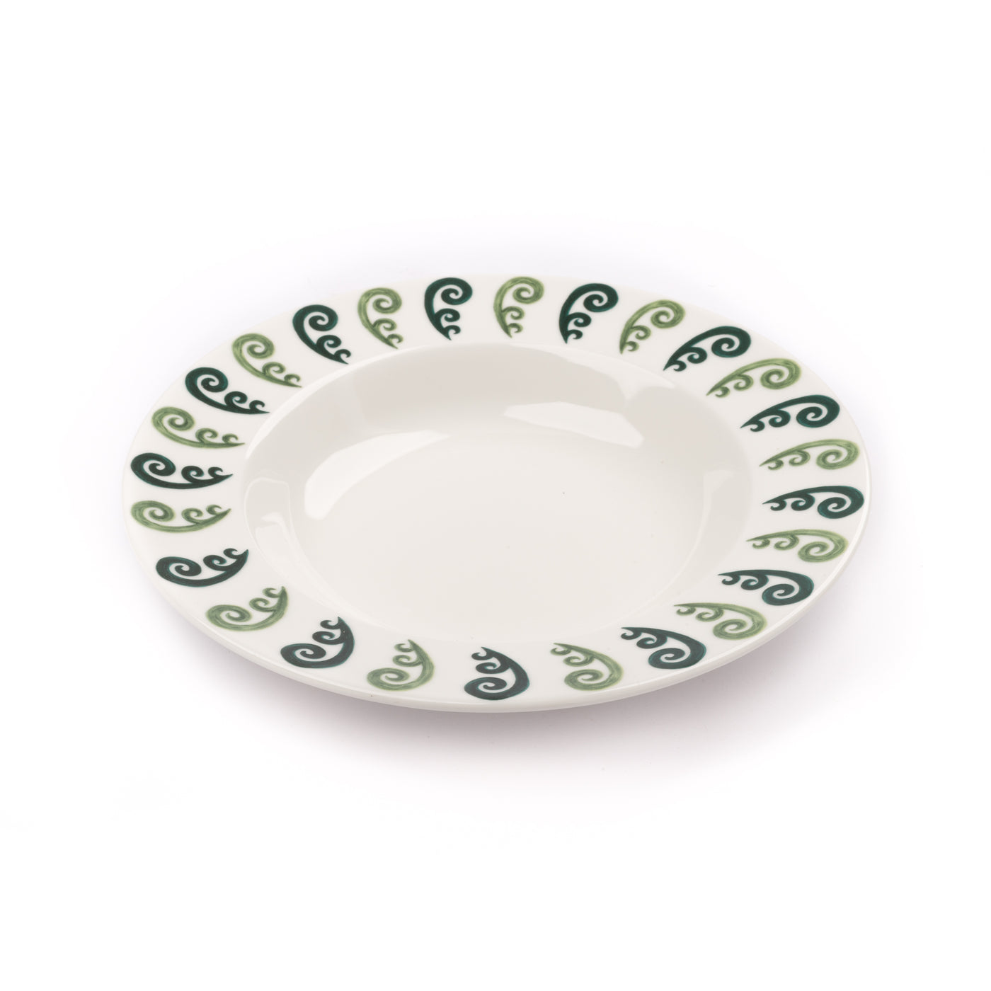 Peacock Soup Plate in Two Tone Green