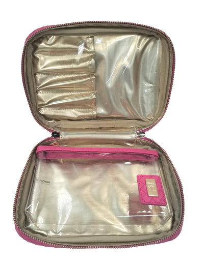 Luxe Woven Zip Around Makeup Bag (Various Colors)