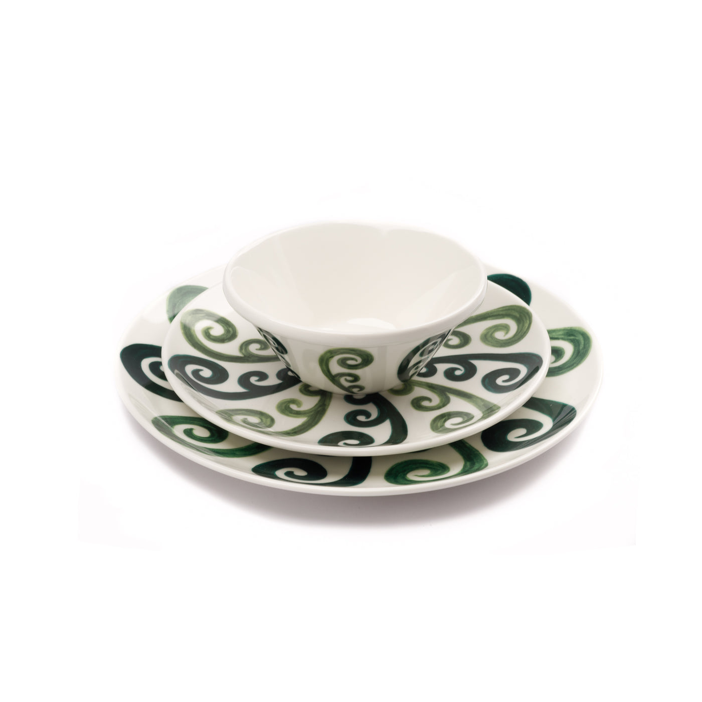 Peacock Cereal Bowl in Two Tone Green