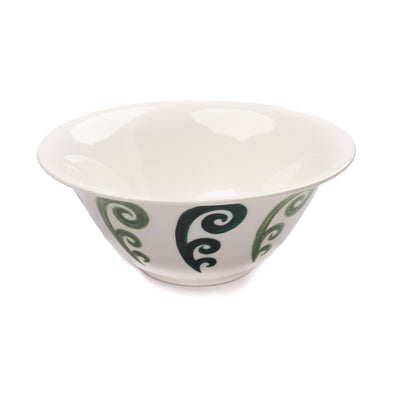 Peacock Salad Bowl in Two Tone Green