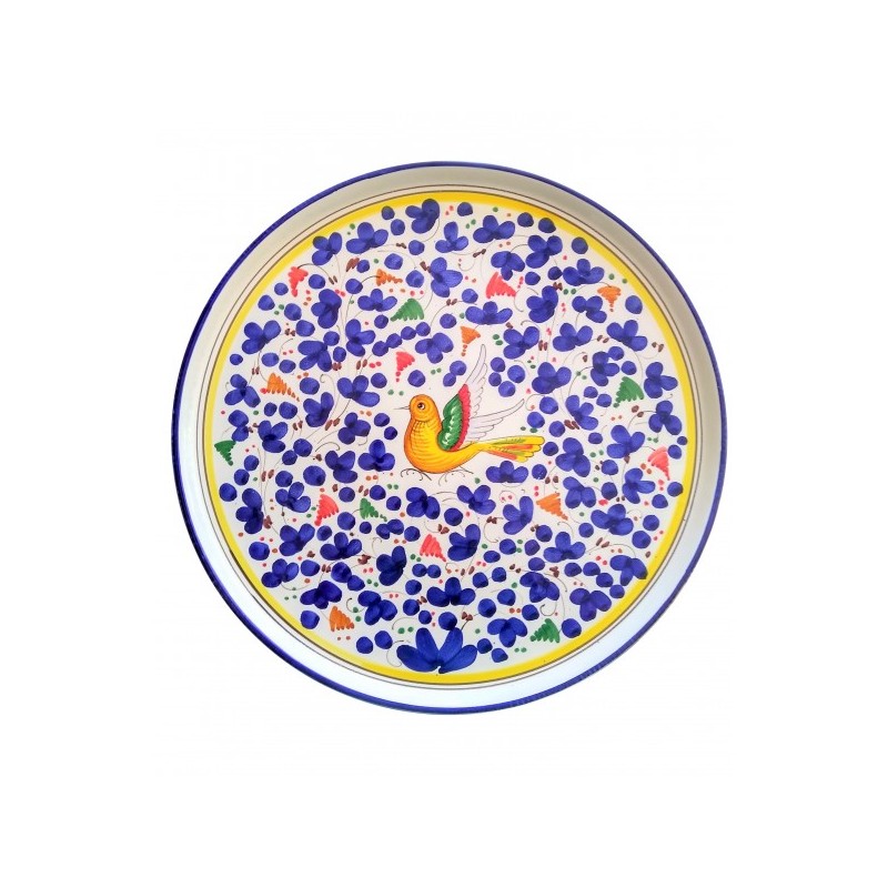 Arabesco Pizza Plate in Blue & Yellow