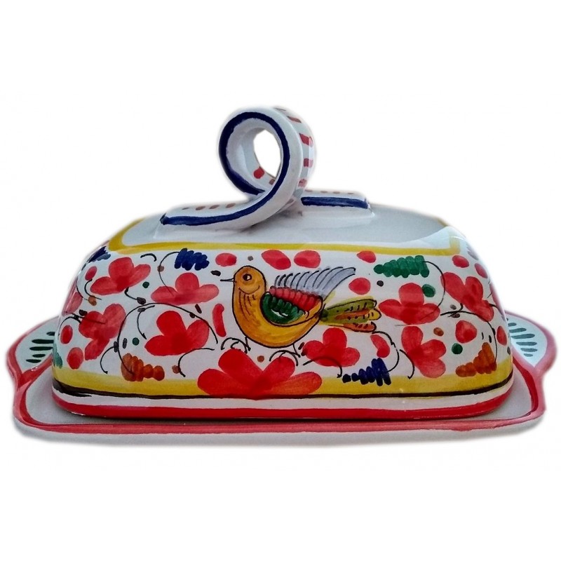 Arabesco Butter Dish in Red