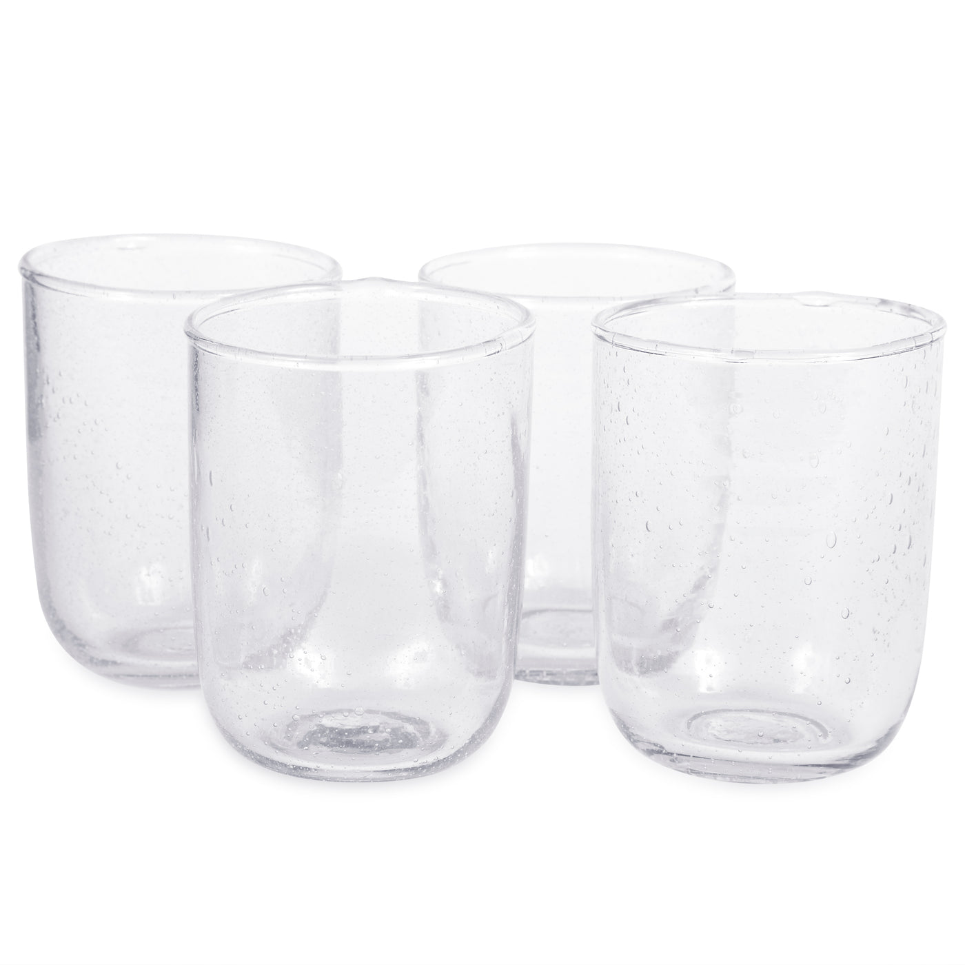 Short Seeded Glasses in Clear