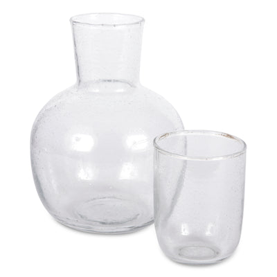 Seeded Carafe & Glass Set in Clear