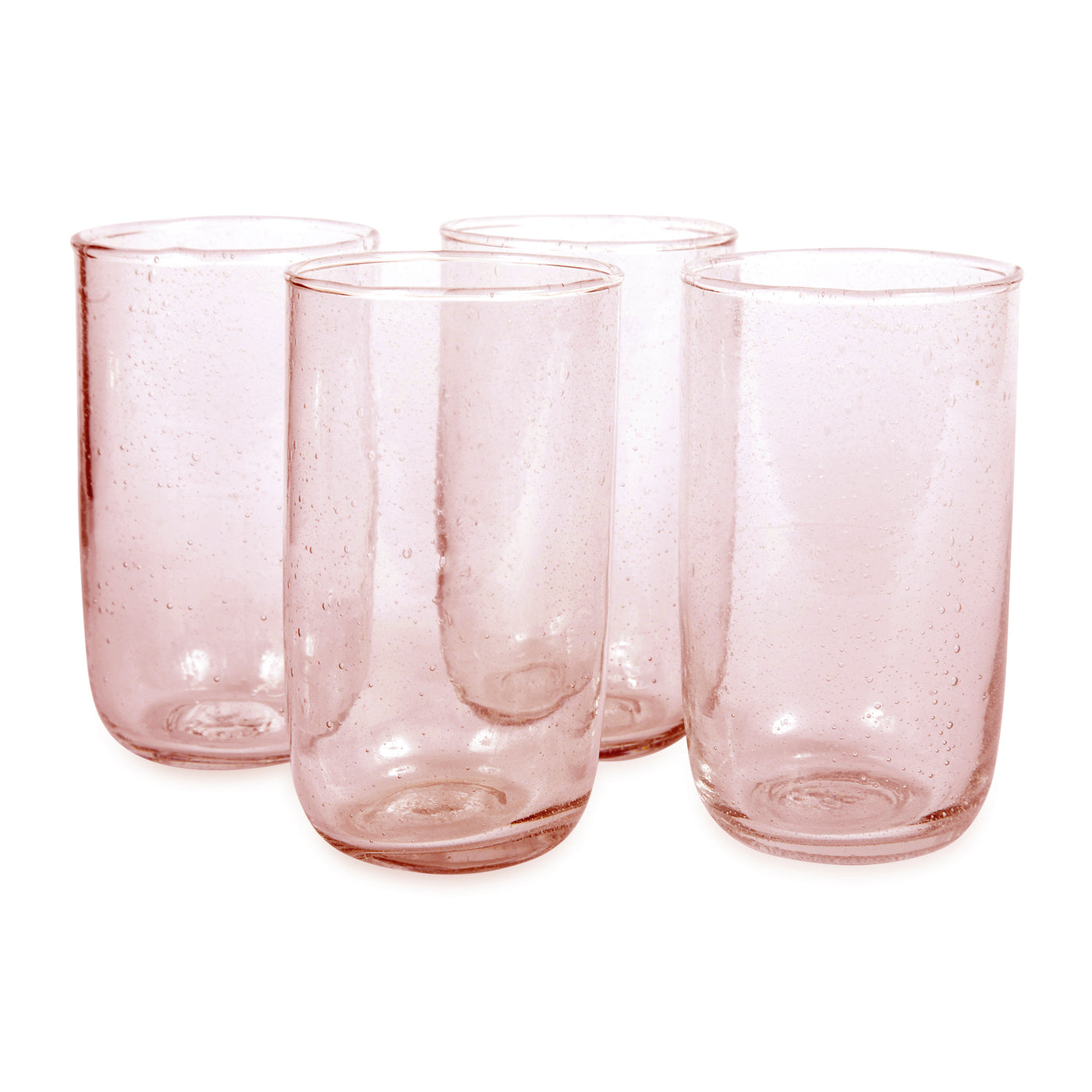 Tall Seeded Glasses in Pink