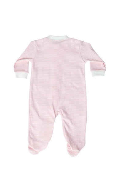 Pink Gingham Zipper Footie