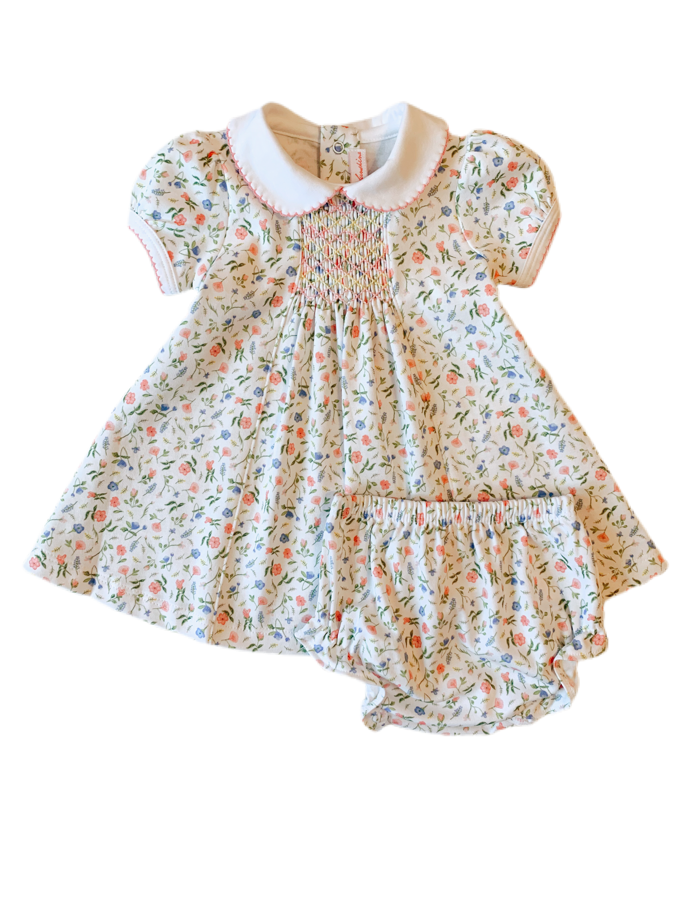 Pink Madison Floral Smocked Dress with Bloomer