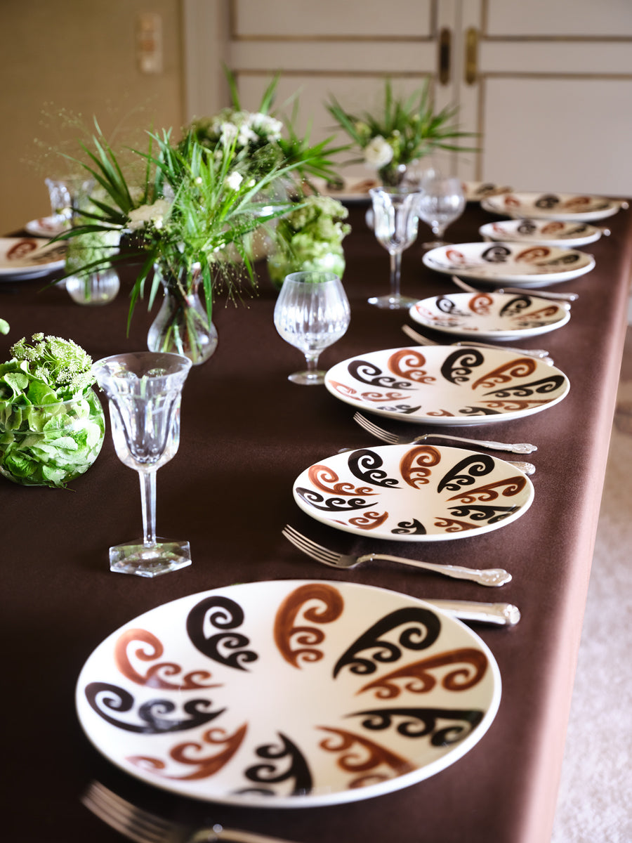 Peacock Dinner Plate in Brown