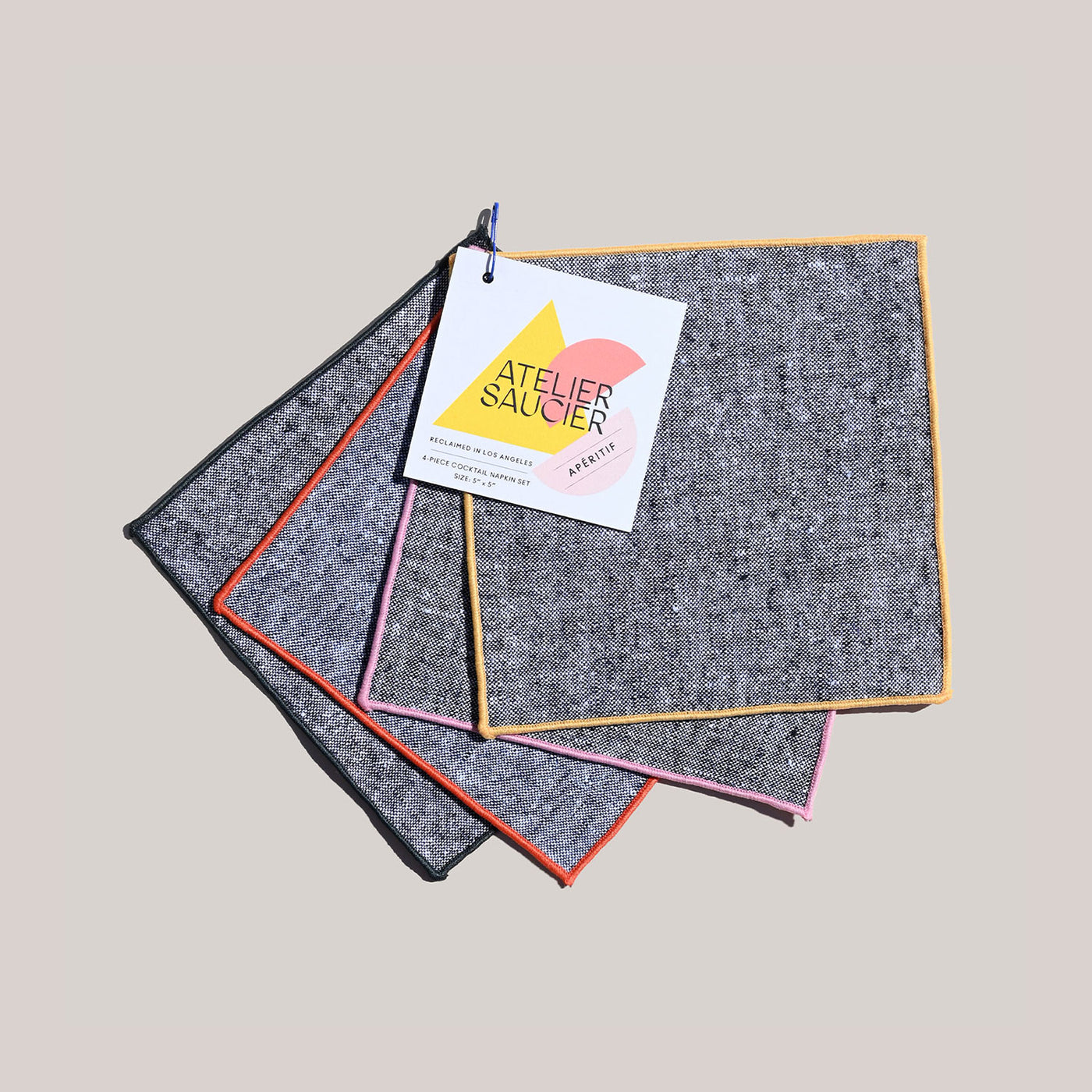 Rainbow Chambray Cocktail Napkin Set