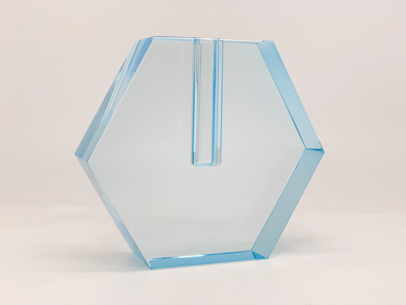 Blue Hexagon Vase