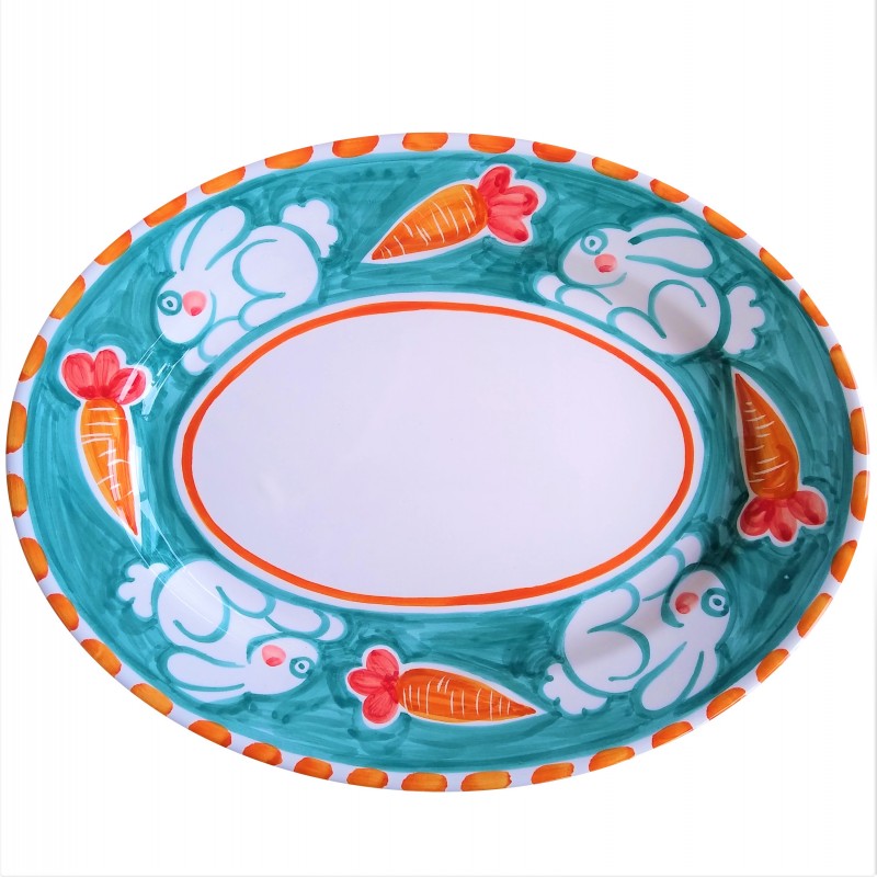 Ceramic Oval Platter in Rabbit