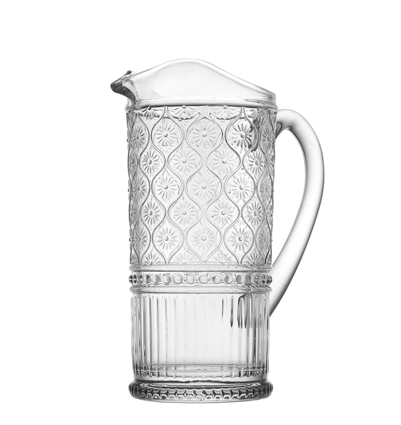 Clear Floral Pitcher
