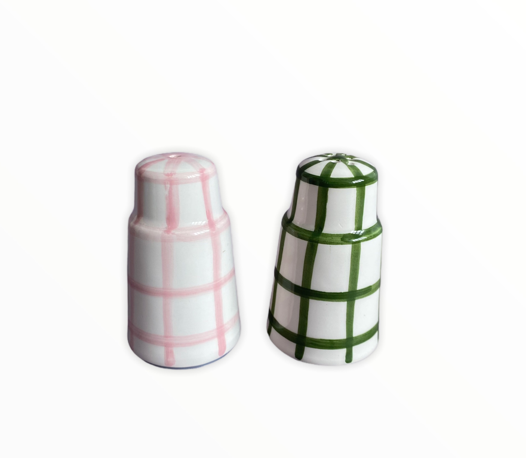 Pink and Green Salt and Pepper