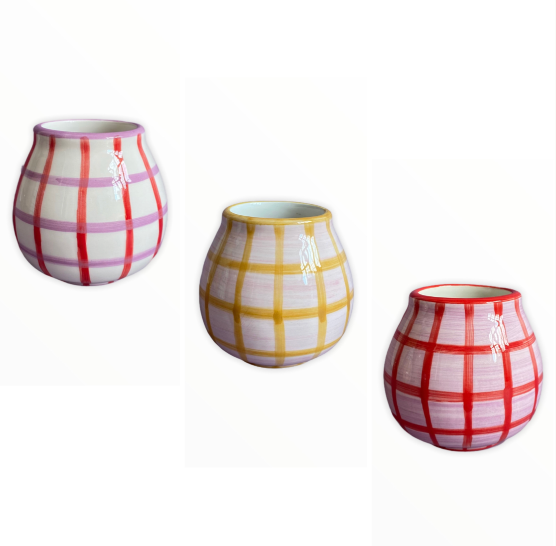 Gingham Mini Vases (Various Colors)