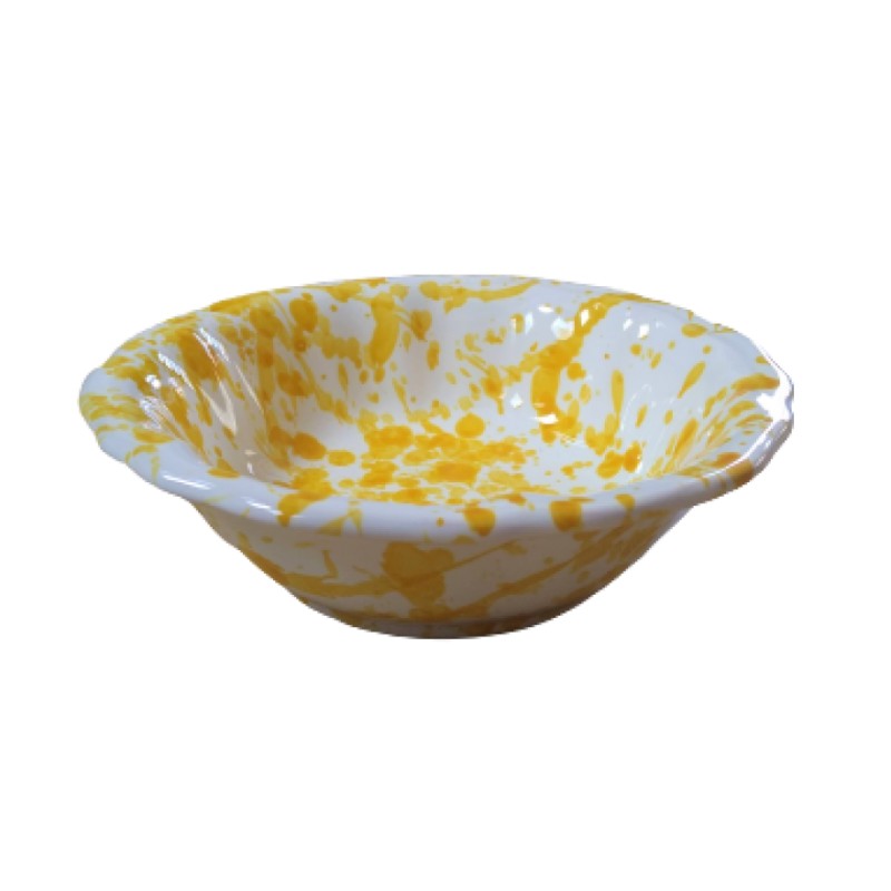Splatter Cereal Bowl in Yellow