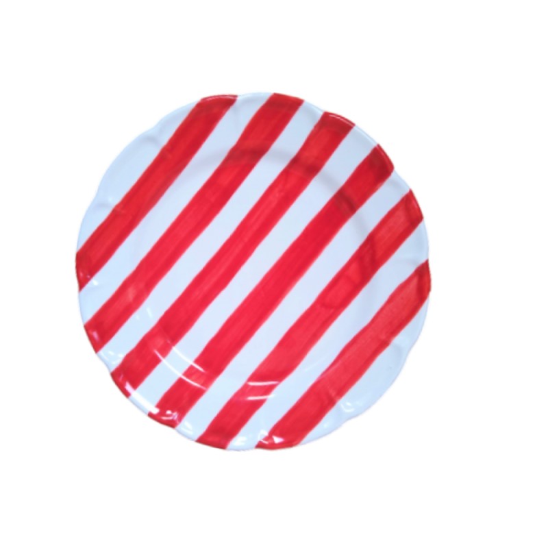 Stripe Plates in Red