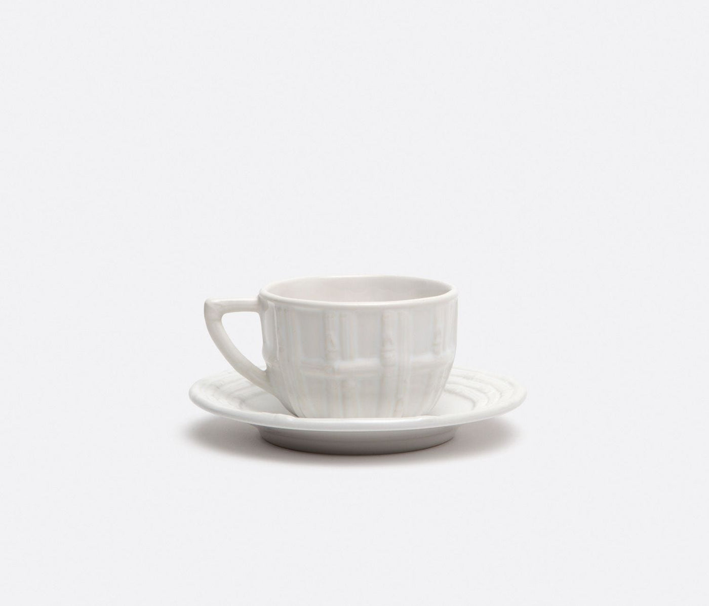 Gia White Bamboo Cup & Saucer