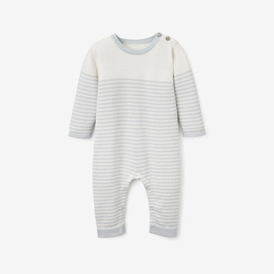 Cotton Knit Striped Baby Jumpsuit